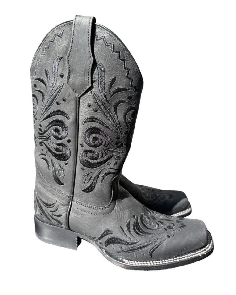 Circle G by Corral Filigree Embroidered Square Toe Cowboy Boot Women size 8